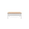 Table basse - Rectangulaire - Décor chene naturel et blanc - Style campagne - Avec rangement - L 100 x P 55 x H 40 cm - BERGEN