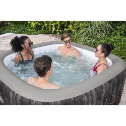 Spa gonflable BESTWAY Lay-Z-Spa Majorca - 180 x 180 x 71 cm - 4 a 6 places - Carré (Avec couverture, pompe, cartouche et diffus