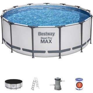 Kit Piscine hors sol tubulaire BESTWAY Steel Pro Max - 396 x 122 cm -