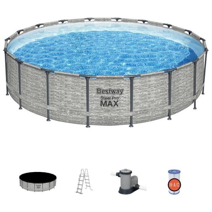 Kit Piscine hors sol tubulaire BESTWAY Steel Pro Max™ - 549 x 122 cm