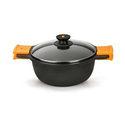 Casserole avec Couvercle en Verre BRA A270332 8,3 L Ø 32 cm Noir Métal Aluminium Fonte d'aluminium