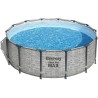 Kit Piscine hors sol tubulaire BESTWAY Steel Pro Max™ - 427 x 122 cm - Ronde (Livrée avec pompe de filtration, échelle + bâ