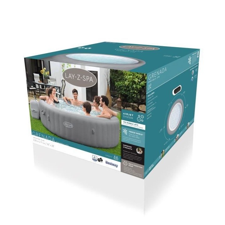 Spa gonflable BESTWAY - Lay-Z-Spa Grenada - 236 x 71 cm - 6 a 8 places