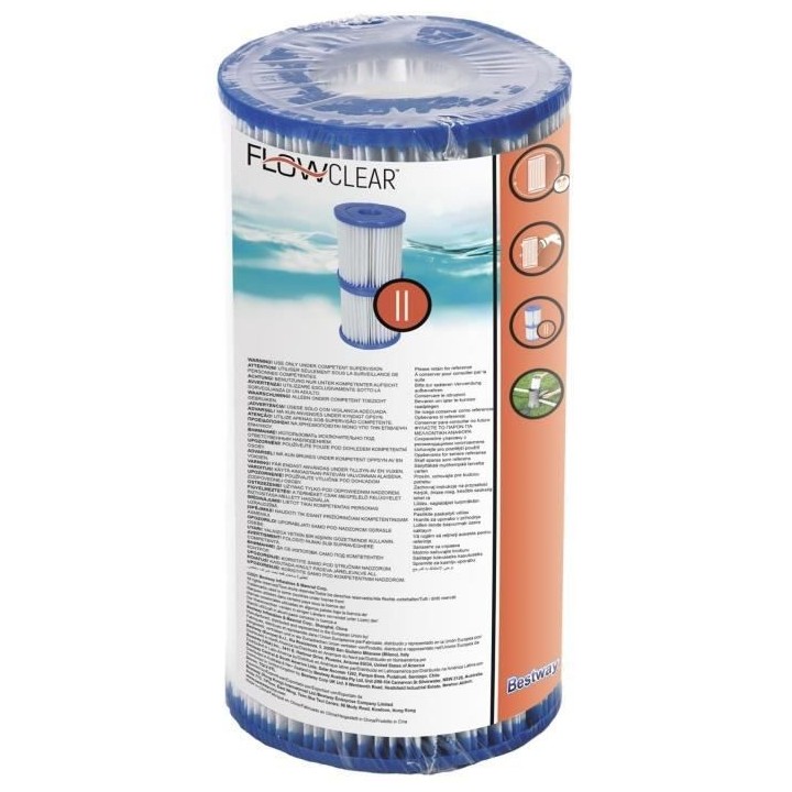 BESTWAY Cartouche de filtre Type 2 - Pompe Piscine