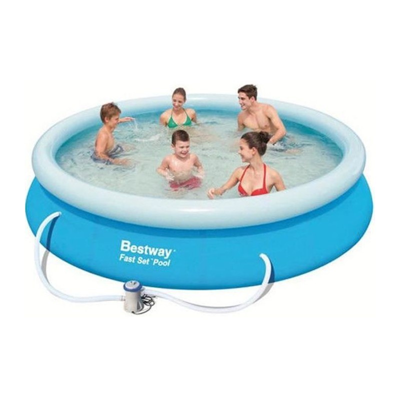 Kit Piscine hors sol autoportante BESTWAY - Fast Set - 366 x 76 cm - Ronde (Livrée avec une pompe de filtration)