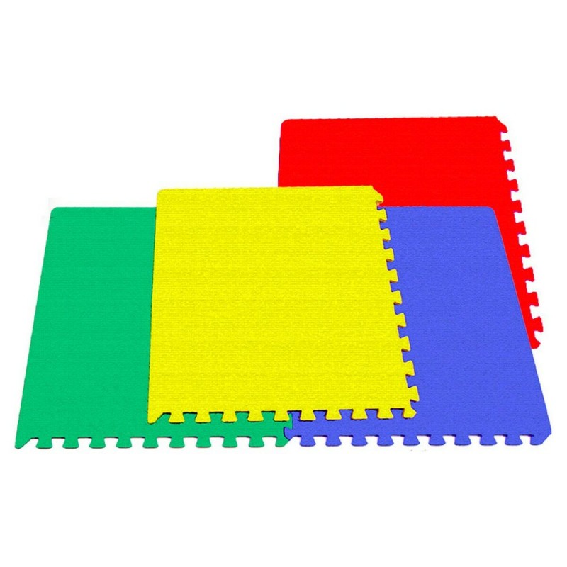 Tapis Puzzle Rouge Bleu Vert Jaune (4 Pièces) (4 pcs)