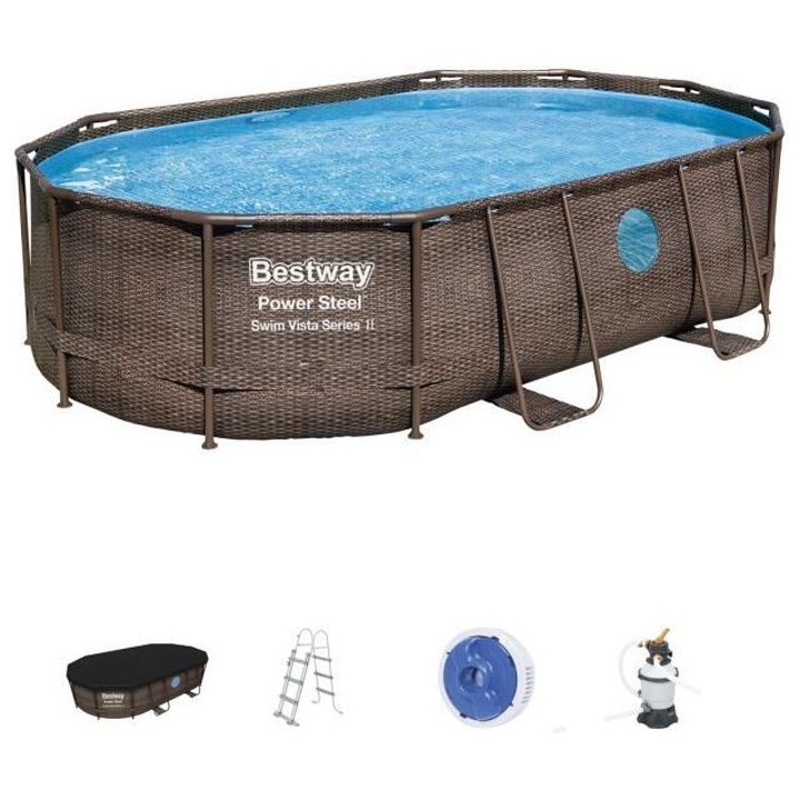 Kit Piscine hors sol tubulaire BESTWAY - Power Steel™ - 488 x 305 x