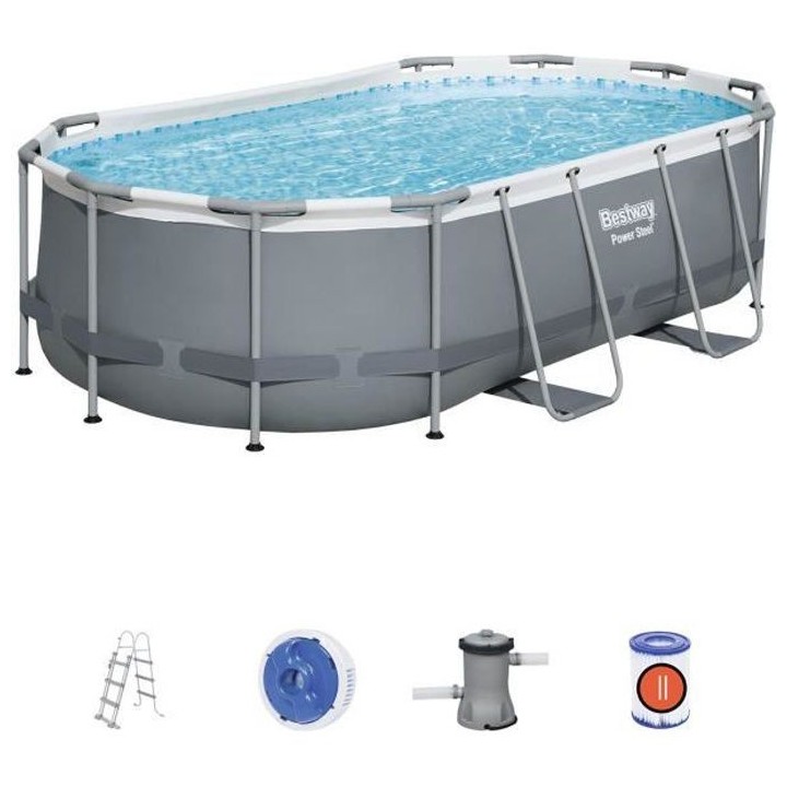 Kit Piscine hors sol tubulaire BESTWAY - Power Steel™ - 427 x 250 x