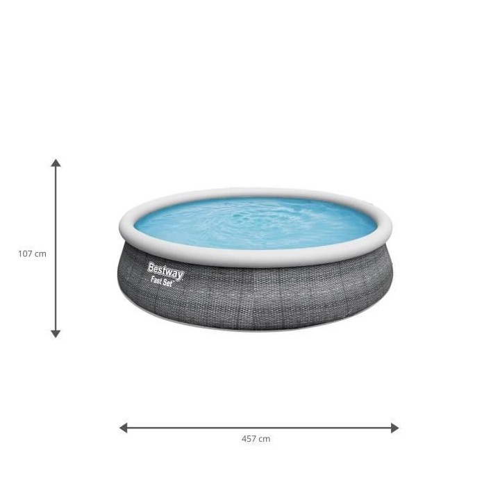 Kit Piscine hors sol autoportante BESTWAY - Fast Set - 457 x 107 cm -