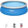 Kit Piscine hors sol autoportante BESTWAY - Fast Set - 457 x 122 cm - Ronde (Livrée avec filtre a cartouche + échelle de sécu