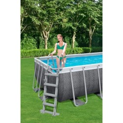 Kit Piscine hors sol tubulaire BESTWAY Power Steel™- 488 x 244 x 122 cm - Rectangulaire (Avec échelle, bâche, épurateur a c