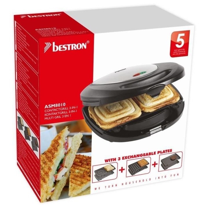 Grill contact 3 en 1 Bestron ASM8010