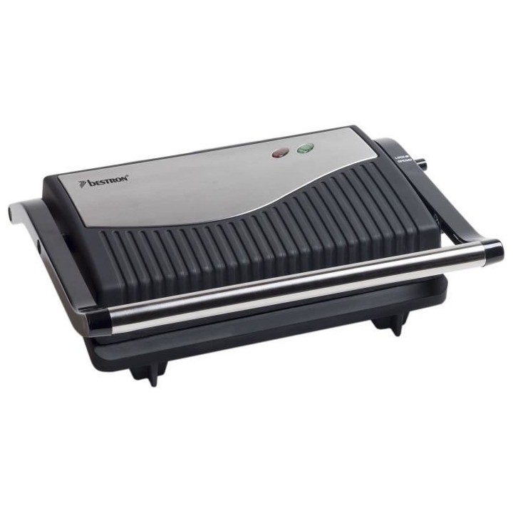Bestron Gril a panini 750 W Argenté et noir Acier inoxydable APG150