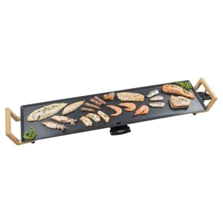 Bestron Gril de table plancha Asia Lounge ABP604BB Bambou XXL 90x23 cm
