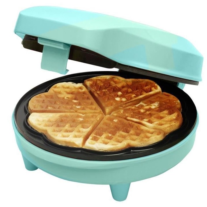 Bestron Gaufrier pour gaufres classiques en forme de coeur, Gaufrier a