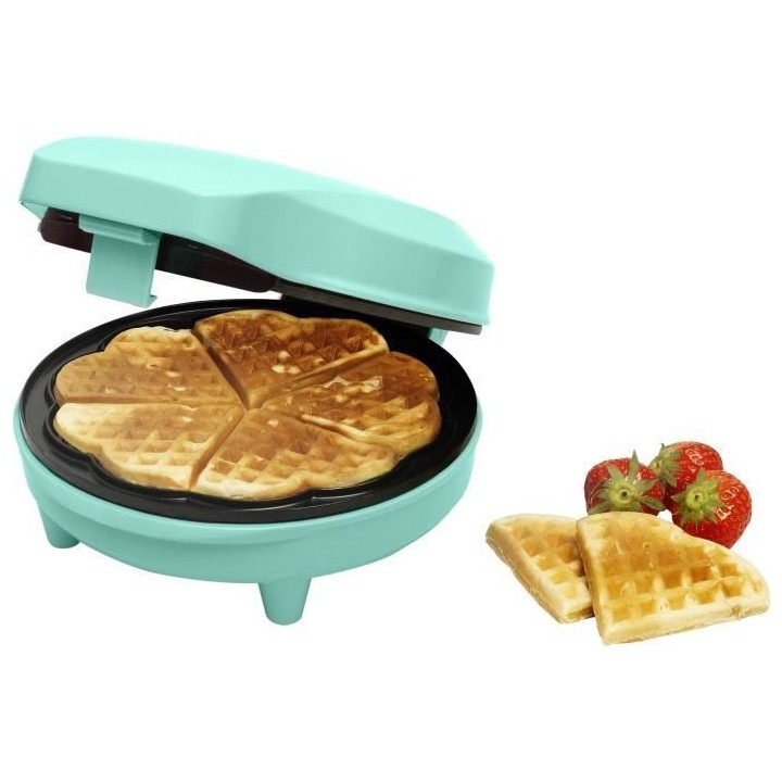 Bestron Gaufrier pour gaufres classiques en forme de coeur, Gaufrier a