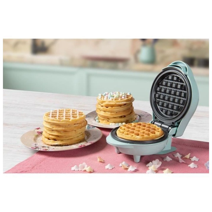 Bestron Mini gaufrier pour gaufres classiques, Petit gaufrier avec rev