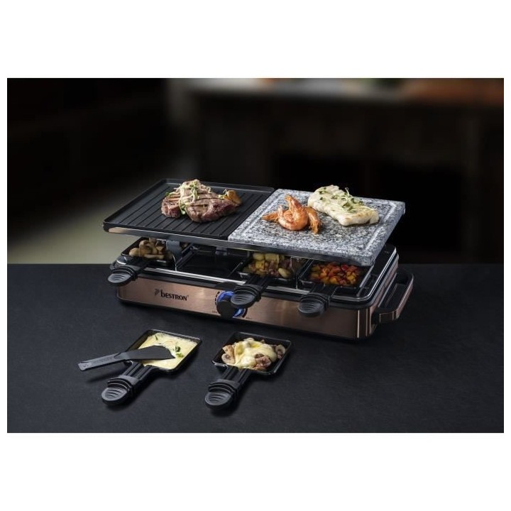 Bestron Appareil a raclette-grill Raclette électrique jusqu'a 8 perso