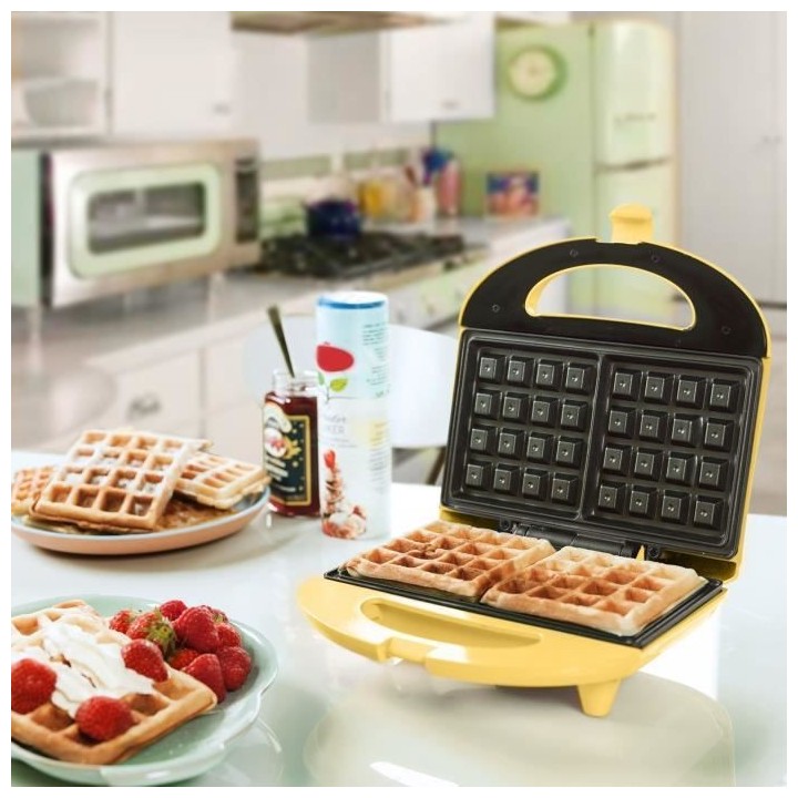 Bestron Gaufrier au design rétro pour des gaufres de Bruxelles, Sweet