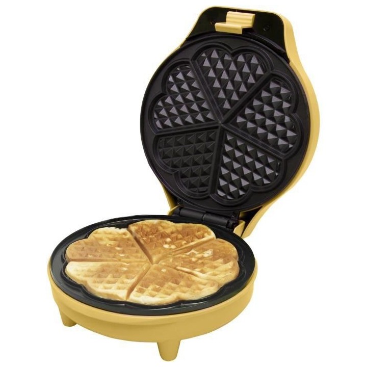 Bestron Gaufrier pour gaufres classiques en forme de coeur, Gaufrier a