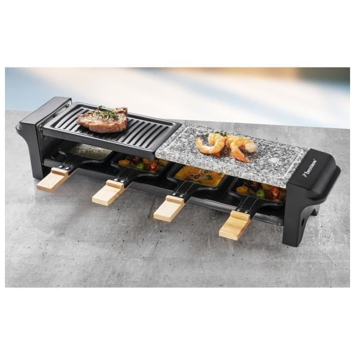 Bestron Appareil a raclette pour 4 personnes, barbecue de table élect