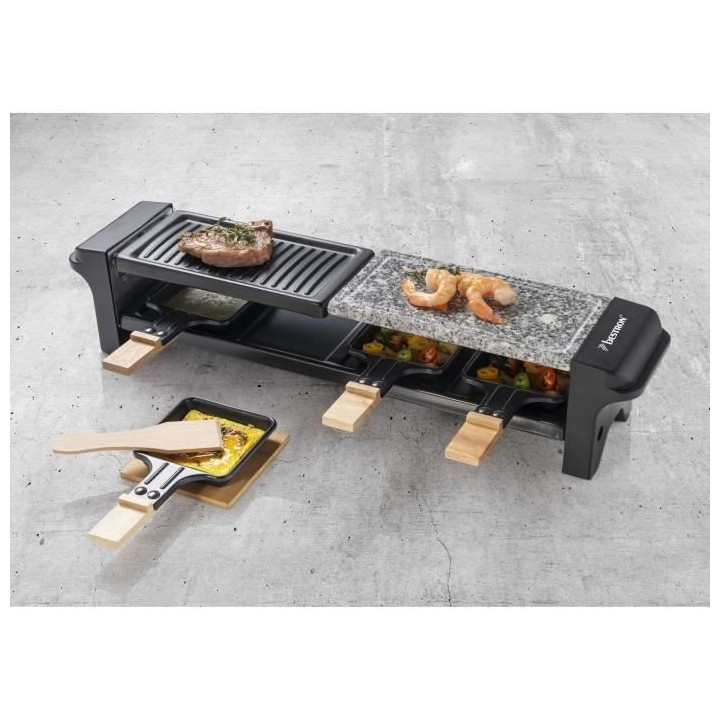 Bestron Appareil a raclette pour 4 personnes, barbecue de table élect