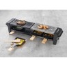 Bestron Appareil a raclette pour 4 personnes, barbecue de table électrique avec 4 poelons, 4 spatules en bois et 4 soucoupes, N