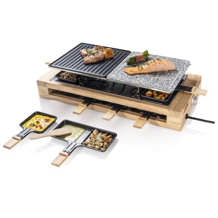 Bestron Appareil a raclette électrique jusqu'a 8 personnes avec pierr