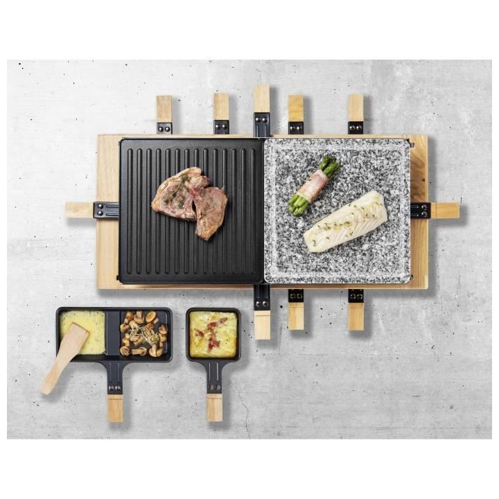 Bestron Appareil a raclette électrique jusqu'a 8 personnes avec pierr