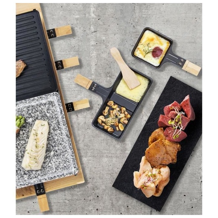 Bestron Appareil a raclette électrique jusqu'a 8 personnes avec pierr