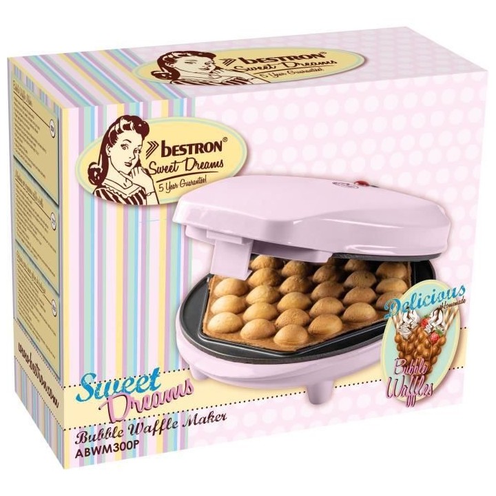 Bestron Gaufrier a boules, Gaufrier pour gaufres a remplir de glace, d