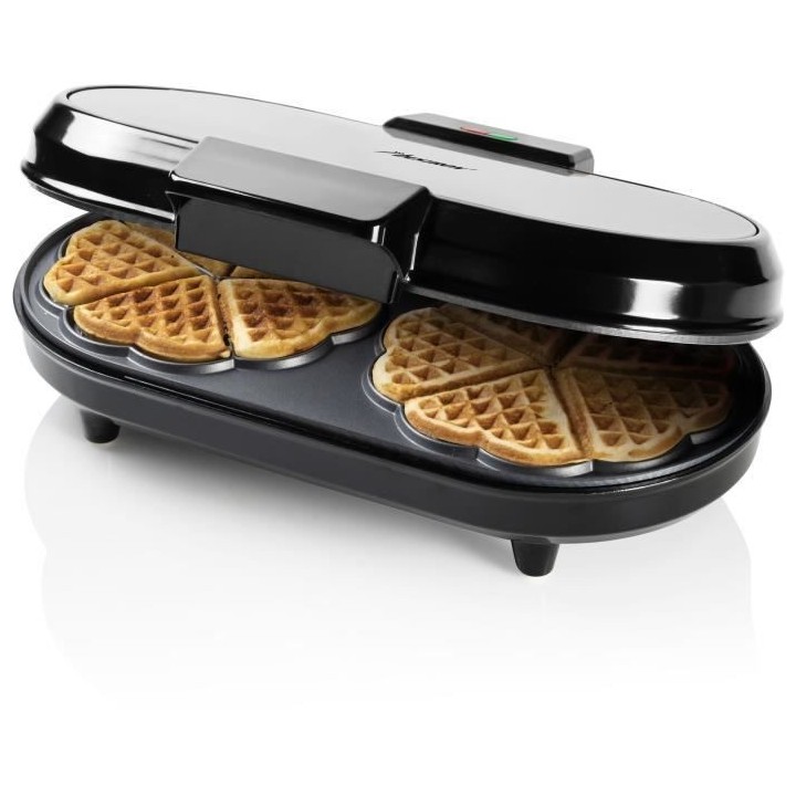 Bestron Gaufrier double pour gaufres classiques en forme de coeur, Gau