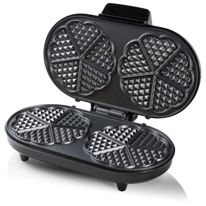 Bestron Gaufrier double pour gaufres classiques en forme de coeur, Gau