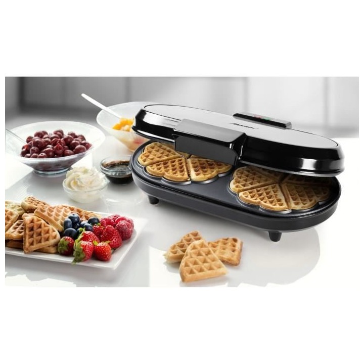 Bestron Gaufrier double pour gaufres classiques en forme de coeur, Gau