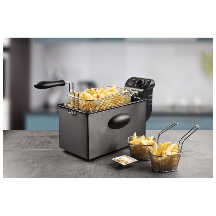 Bestron Friteuse a huile avec technologie zone froide, 3,5 litres, Ave