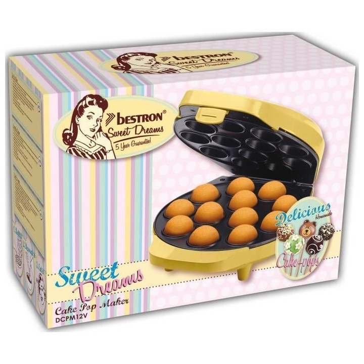 Bestron Appareil a cake pop au design rétro, Inclut un support a cake