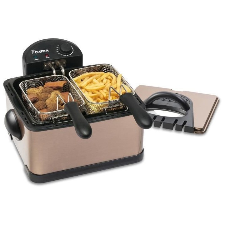 Bestron Friteuse a huile XL avec 3 paniers a friture, Inclut la techno