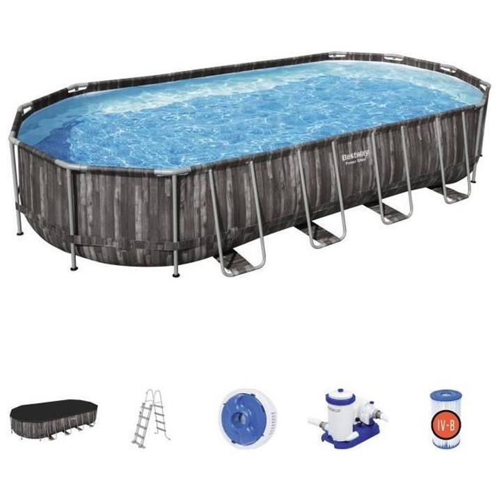 Kit Piscine hors sol tubulaire BESTWAY - Power Steel™ - 732 x 366 x