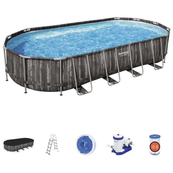 Kit Piscine hors sol tubulaire BESTWAY - Power Steel™ - 732 x 366 x