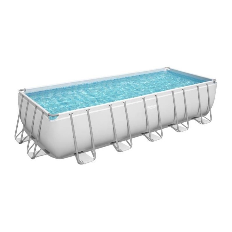 Kit Piscine hors sol tubulaire BESTWAY Power Steel™ - 640 x 274 x 132 cm - Rectangulaire (Filtre, échelle, diffuseur, bâche)