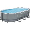 Kit Piscine hors sol tubulaire BESTWAY Power Steel™- 549 x 274 x 122 cm - Ovale (Avec filtre a cartouche, échelle, bâche, di