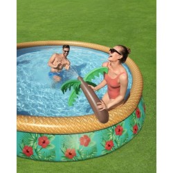 Kit Piscine hors sol autoportante BESTWAY - Fast Set - 457 x 84 cm - Ronde (Livrée avec une pompe de filtration et une échelle