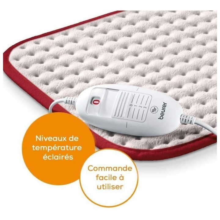 BEURER HK comfort - Coussin chauffant - Surface douce, chauffe rapide