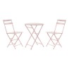 Ensemble Table + 2 Chaises DKD Home Decor MB-177410 Rose Métal 60 x 60 x 75 cm (3 pcs)