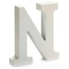 Lettre N Blanc Bois 16 x 14,5 cm