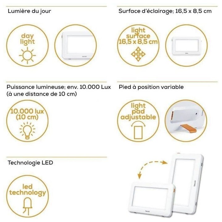 BEURER TL 20 - Lampe de luminothérapie compacte : pratique pour les d