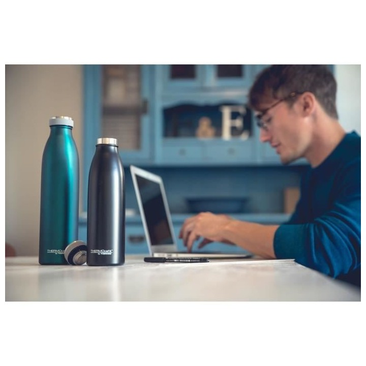 Thermos 131176 Bouteille isotherme THERMOSTC-Bouchon a visser-Noir-0,5