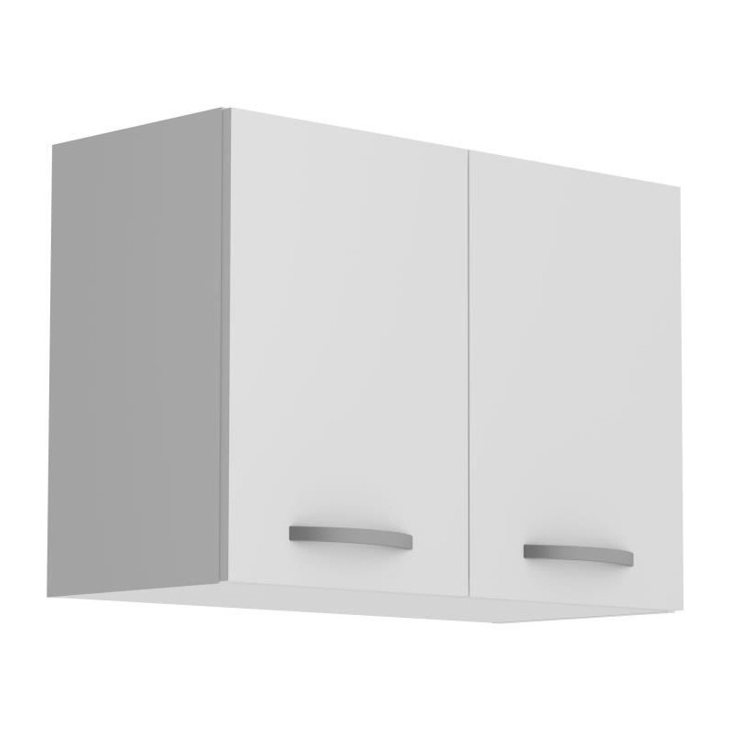 OSLO Meuble haut 2 portes - Blanc - L 80 x P 36 x H 58 cm