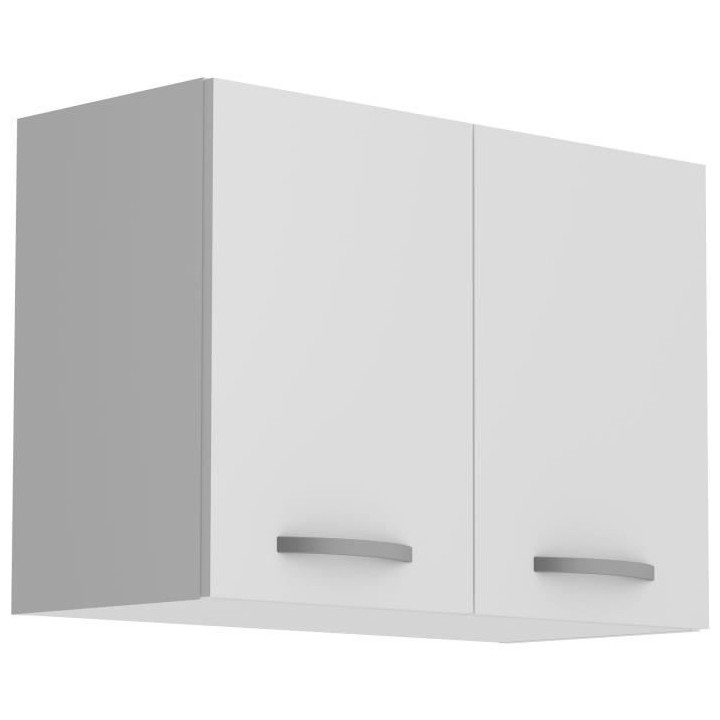 OSLO Meuble haut 2 portes - Blanc - L 80 x P 36 x H 58 cm