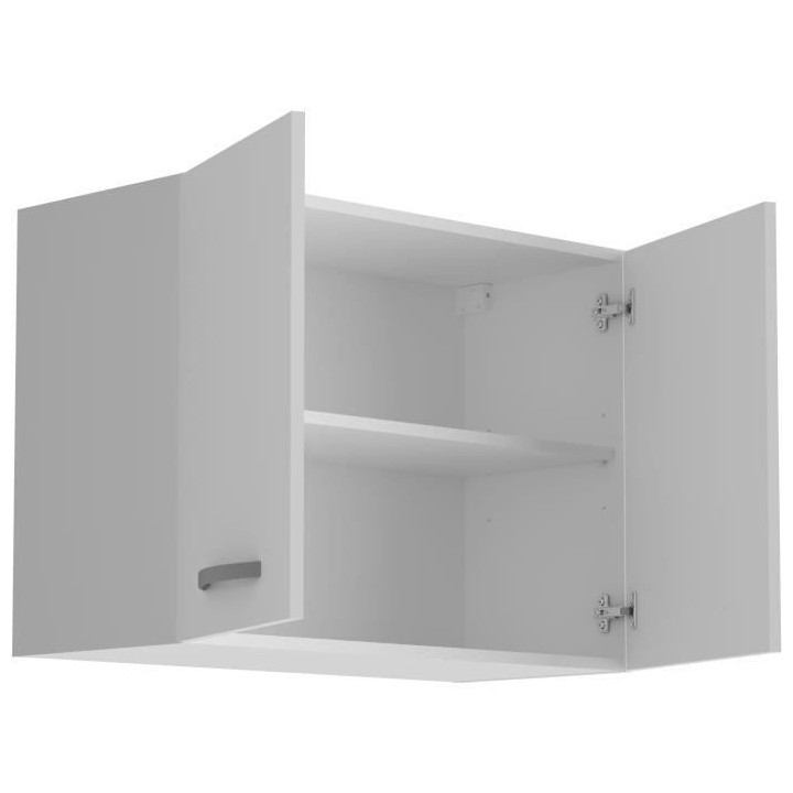 OSLO Meuble haut 2 portes - Blanc - L 80 x P 36 x H 58 cm